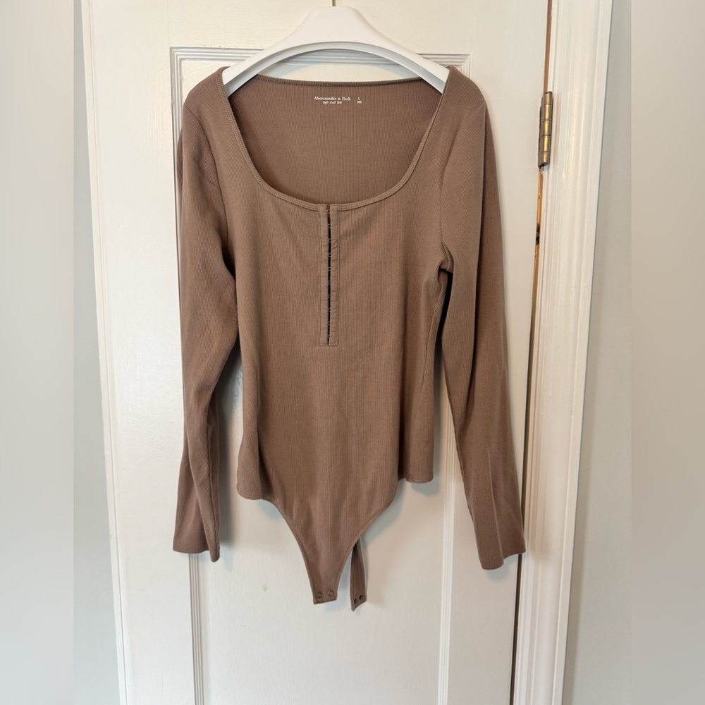Abercrombie & Fitch Brown Long Sleeve Bodysuit